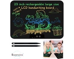 Eszenzics™ Tekentablet XXL - Extra groot 58cm - Kristalhelder - Digitaal Schrijftablet - Tablet kinderen - LCD scherm kleur - Oplaadbaar - Drukgevoelig tekenen
