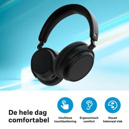 Sennheiser Accentum Plus Wireless - Draadloze over-ear koptelefoon met Noise Cancelling - 50u batterij - Snelladen – 2 Microfoons - Zwart — thumbnail 4