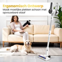 Steelstofzuiger Draadloos – 29kPa – OZK CleanPro TurboClean Pro X – LED Zuigmond – Tot 55 min Accu – Voor Harde Vloeren & Tapijt — thumbnail 5