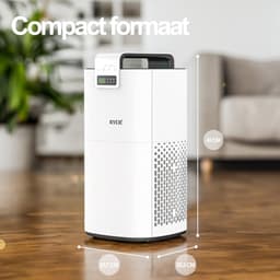 RYER Luchtreiniger XL - HEPA 13 filter + Koolstoffilter - CADR 350 m3/u - Helpt bij hooikoorts, allergieën, huisstofmijt en stof - Luchtkwaliteitsindicator - Slaapstand - Met App — thumbnail 6