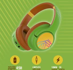 PowerLocus Bobo - Draadloze Koptelefoon voor Kinderen - Bluetooth koptelefoon - 74/85/94dB Volumebegrenzing - Led Verlichting - Audio Sharing Functie - Turtle — thumbnail 8