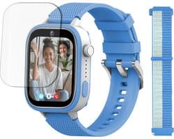 LEROYS - GPS Horloge Kind - Kinder Smartwatch - Android en iOS - Blauw - Incl. Simkaart
