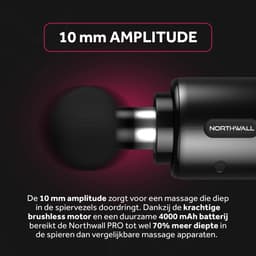 Northwall PRO - Massage Gun - Professioneel - Massage Apparaat - Massage Pistool Inclusief Koffer - 6 Opzetstukken incl. Infrarood Massagekop — thumbnail 4