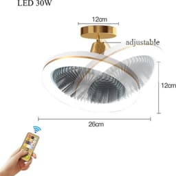 Plafondlamp Met Ventilator - Plafondlamp Met Ventilator LED - Plafondventilator - Ventilator Afstandsbediening - App - LED — thumbnail 2