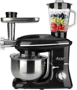 3 In 1 Keukenmachine - Keukenrobot - 1500W - Foodprocessor Met Blender, Vleesmolen, Garde, Deeghaak, Menghaak - 5,5 Liter - Zwart — thumbnail 1