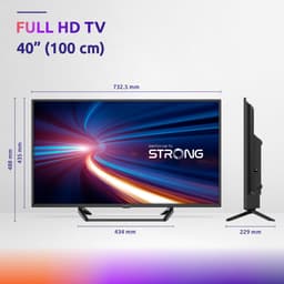 STRONG - 40” Full HD TV (100 cm) SRT40FD5553 - Connected TV met Android TV - Chromecast - Google assistant - Wifi - Bluetooth - HDR - NETFLIX - Drievoudige tuner - 3 HDMI-poorten (1 ARC) + 2 USB-poorten + Mini-AV + Antenne/Sat Jack - Zwart — thumbnail 4