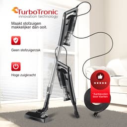 TurboTronic MF8 Steelstofzuiger met Snoer en Handstofzuiger zonder zak - Zwart/Zilver — thumbnail 2