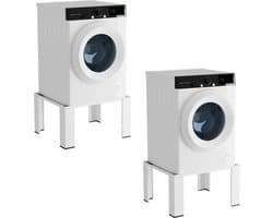 Wasmachine Verhoger - Dubbel- Wasmachine opbouwmeubel - Tot 100kg - Wasmachine Kast - Wasmachine Sokkel Universeel Wit
