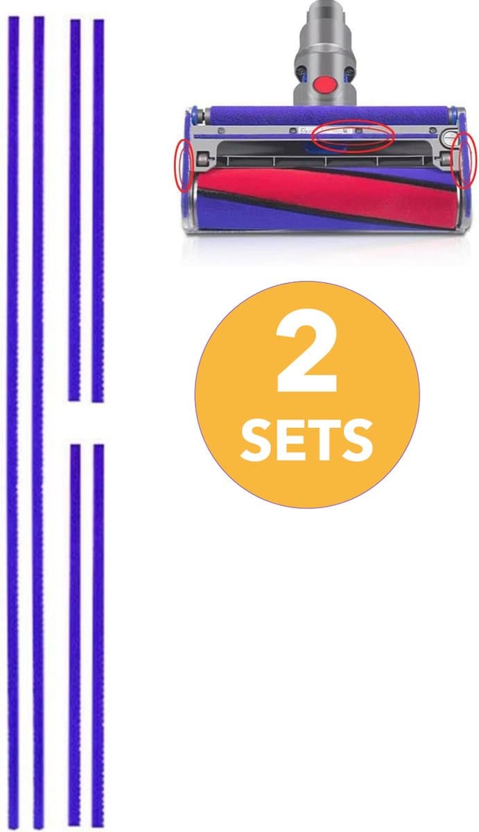 JC's® - Vilt strips geschikt voor Dyson - 3 strips voor borstel van Dyson V7, V8,V10, en V11 - 2 SETS — afbeelding 1