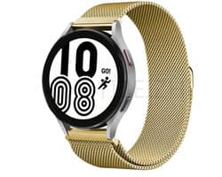 Hoogwaardige Gouden RVS Milanese Lus Horlogeband - 20mm Universeel Mesh Design voor Smartwatch en geschikt voor een regulier horloge zoals Casio Rolex Seiko Tudor Pagani Homage Goudkleur etc