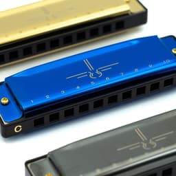 Mondharmonica C voor Volwassenen en Kinderen - Instructieblad - Metallic Blue Blues Harp — thumbnail 5