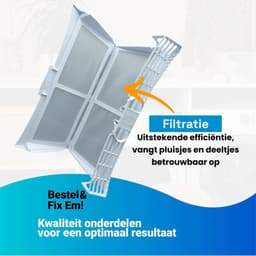 Fixem® Geschikt voor Aeg, Electrolux, Zanussi Filter 1366019014, 8581366019017 pluizenfilter - pluizenzeef droger filter - 325x310x75 mm - 1 Stuk — thumbnail 7