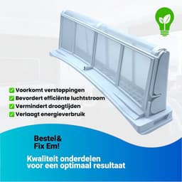 Fixem® Geschikt voor Aeg, Electrolux, Zanussi Filter 1366019014, 8581366019017 pluizenfilter - pluizenzeef droger filter - 325x310x75 mm - 1 Stuk — thumbnail 4