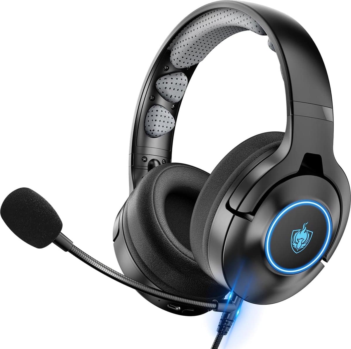 StayPowered Gaming Headset - Meeslepend Geluid & Bluetooth Vrijheid - Multiplatform Compatibiliteit - 3D Stereo Surround - Ruisonderdrukkende Microfoon - Lange Batterijduur (40 Uur) - Plug & Play - Blauw - Levering Sneller dan Aangegeven! — afbeelding 1