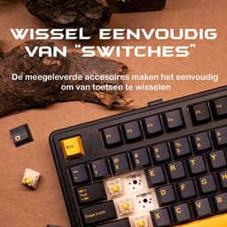EPOMAKER x AULA F75 - Zwart - Mechanisch Draadloos Toetsenbord - 75% - QWERTY - Gaming Keyboard - Leobog Reaper Switch — thumbnail 3