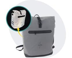 Voltano Luxe E-bike Fietstas / Rugtas - Special Edition - Volledig Reflecterend Grijs - 28L - 100% Waterdicht - Met Schouderband - Groot Laptop Vak - Reflective