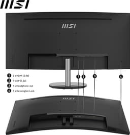 MSI Pro MP341CQ - QHD Curved Ultrawide Monitor - 100hz - 34 inch — thumbnail 8