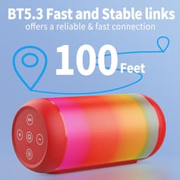 Bluetooth speaker rood-draadloze luidspreker dubbele luidsprekers-Supersubwoofer-AUX-TF en USB-18 uur muziek-RGB-licht-Bluetooth-5.3-rood — thumbnail 3