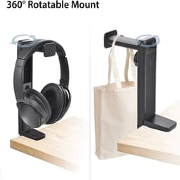oCreon HS906 Hoofdtelefoonstandaard & Hanger 2-in-1 - Verstelbare Gaming Headset Houder met Kabelclip — thumbnail 3
