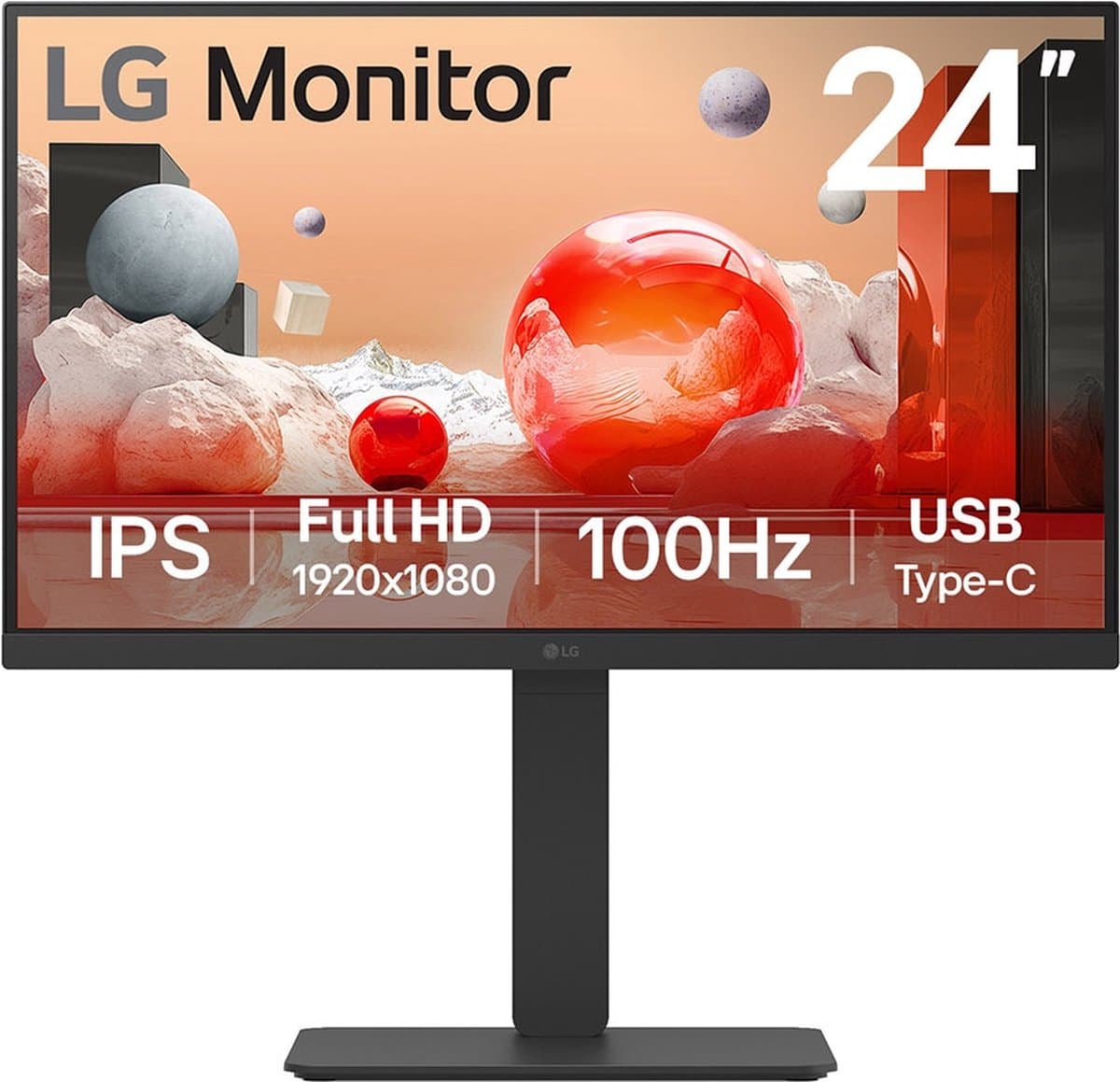 LG 24BA750-B computerscherm 60,5 cm 1920 x 1080 pixels Full HD LCD zwart — afbeelding 1