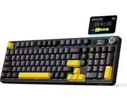 ATTACK SHARK X98 - Draadloze Mechanisch Gaming Toetsenbord - TFT Scherm - Multifunctionele Draaiknop - PBT Keycaps - Wired/2.4G/Bluetooth Tri-Mode - Gasket Mod - 98keys - Star Black