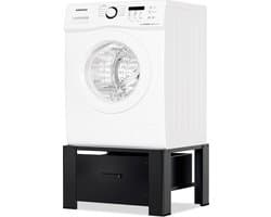 Wasmachine verhoger met lade Wasmachine opbouwmeubel Wasmachine kast Wasmachine sokkel Zwart