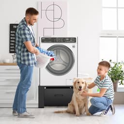 Wasmachine verhoger met lade Wasmachine opbouwmeubel Wasmachine kast Wasmachine sokkel Zwart — thumbnail 5