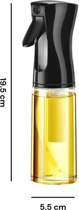 Flow Goods Olijfolie Sprayer – Zwart – Olie Spray - Navulbaar Olie Glas – 200 ML – Cooking Spray - BBQ Accesoires – Airfryer — thumbnail 9
