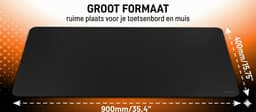 Olivivo® Muismat Zwart - Gaming Mousepad XXL - Onderlegger - Grote Muismat - 90x40 CM - Bureaulegger - Toetsenbord - Anti Slip - Waterproof - Desktop mat — thumbnail 4