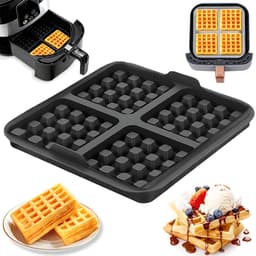 1 vierkante wafelvorm - Antiaanbak bakvorm Geschikt voor de meeste airfryers van 4-7 liter | Herbruikbaar Geschikt voor Belgische wafels, pannenkoeken en garde | Vaatwasmachinebestendig — thumbnail 2
