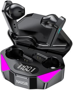 NAXSIR x15 Bluetooth-hoofdtelefoon, draadloze gamingheadset, digitale batterij-indicator, Bluetooth 5.0, zwart — thumbnail 2