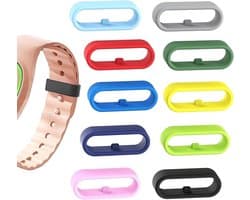 Horlogeband Bevestigingsring - 10 Stuks - Horloge Band Lusje - Veiligheidsringhouder - Horlogeband Vervanger - Antislip Siliconen Ring - Bandhouder - Geschikt Voor 20mm Smartwatch Strap (Universal) Lus Bandje - 10 Kleuren