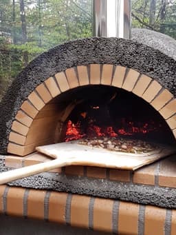 Pizzaoven Classic Small – Houtgestookt – Handgemaakt – Gele Vuurvaste Stenen – Inclusief Stalen Deur — thumbnail 2