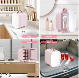 DnA® Mini vriezer - Diepvries - 4L - Mini Koelkasten - Roze - 16cm x 14cm x 21cm — thumbnail 8