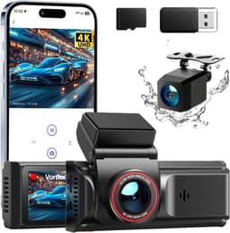 SNJY® Dashcam voor Auto - Auto Camera - Dashcam Voor en Achter - 4K - 170° Groothoek - Zwart — thumbnail 1