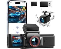 SNJY® Dashcam voor Auto - Auto Camera - Dashcam Voor en Achter - 4K - 170° Groothoek - Zwart