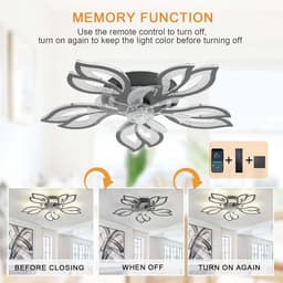Moderne Plafondventilator met Dimbare LED-Verlichting en Afstandsbediening — thumbnail 3