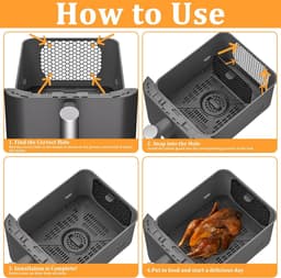 2 stuks spatbescherming accessoires voor Ninja Double Stack XL SL400EU en SL300EU, herbruikbaar siliconen heteluchtfriteuse accessoires Airfryer accessoires voor Ninja Airfryer Double Stack SL400EU en — thumbnail 4