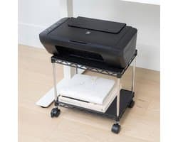 Mobiele Printerstandaard met Opslag en Zwenkwielen - Compact en Sterk