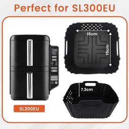 2 stuks extra hoge siliconen vormen voor SL300EU Ninja Double Stack verticale luchtfriteuse met 2 vakken, siliconen vormen voor airfryer sl300eu — thumbnail 3