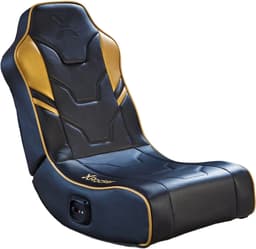 Gamestoel voor kinderen - X Rocker Shadow - inklapbaar - 2.0 audio - 2 speakers - floor rocker – zwart/goud — thumbnail 1