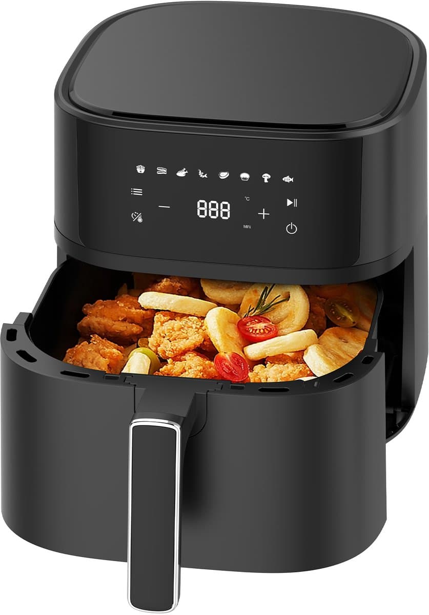 Dewelling 625A Heteluchtfriteuse 6,5L – 1700W Airfryer met Metalen Binnenbak – 80-200°C – Zwart — afbeelding 1