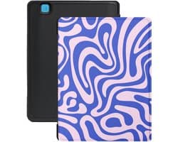 Lunso Geschikt voor Kobo Aura H20 Edition 2 hoesje (6.8 inch) - Vegan Saffiano Leren Sleep Cover - Violet Vortex - (niet voor de Kobo Aura edition 2)