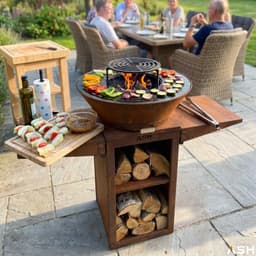ASH - Phoenix - XXL - Cortenstaal - Plancha barbecue met grillring - Buitenkoken - Plancha BBQ - Plancha Bakken - Roest- Grillring - Extra groot — thumbnail 4