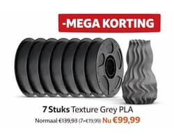 ANYCUBIC PLA Basic filament - Gestructureerd GRIJS 1 kg - 7 Stuks = 7KG