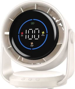 Superkrachtige maar stille ventilator, 100 snelheidsstanden, tafelventilator, 105° draaibare ventilatorkop, USB-oplaadbare draagbare ventilator, geschikt voor kantoor, thuis, slaapkamer en auto. — thumbnail 1