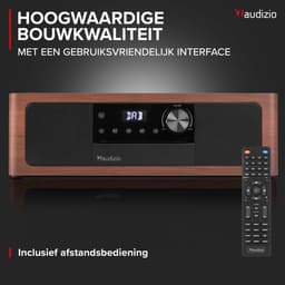 Premium DAB radio - Audizio Lunata - Bluetooth radio met CD speler - High-end speakers - Hout/zwart — thumbnail 5