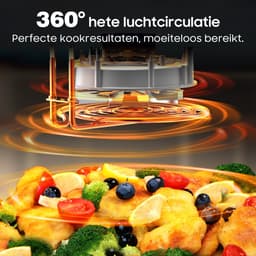 Dewelling Airfryer AF80D10W met kijkvenster - XXL 9L Heteluchtfriteuse - 2350W - 360° Snelle Luchtcirculatie, 9 Automatische Programma’s - 40–200°C — thumbnail 9