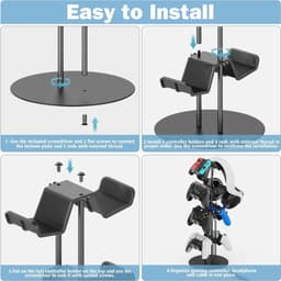 Gaming Controller & Headset Houder – 4-Laags Gaming Organizer met Kabelhouder – Bureau Standaard voor Controllers en Koptelefoon — thumbnail 4