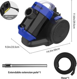 Zakloze stofzuiger - 5000W - cilinderstofzuiger - voor tapijten met HEPA - lange reikwijdte - 3-in-1 borstel — thumbnail 3
